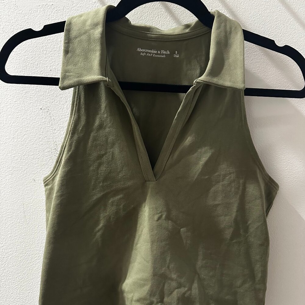 Green Cropped Polo by Abercrombie
